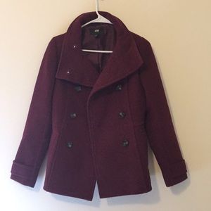 Maroon peacoat